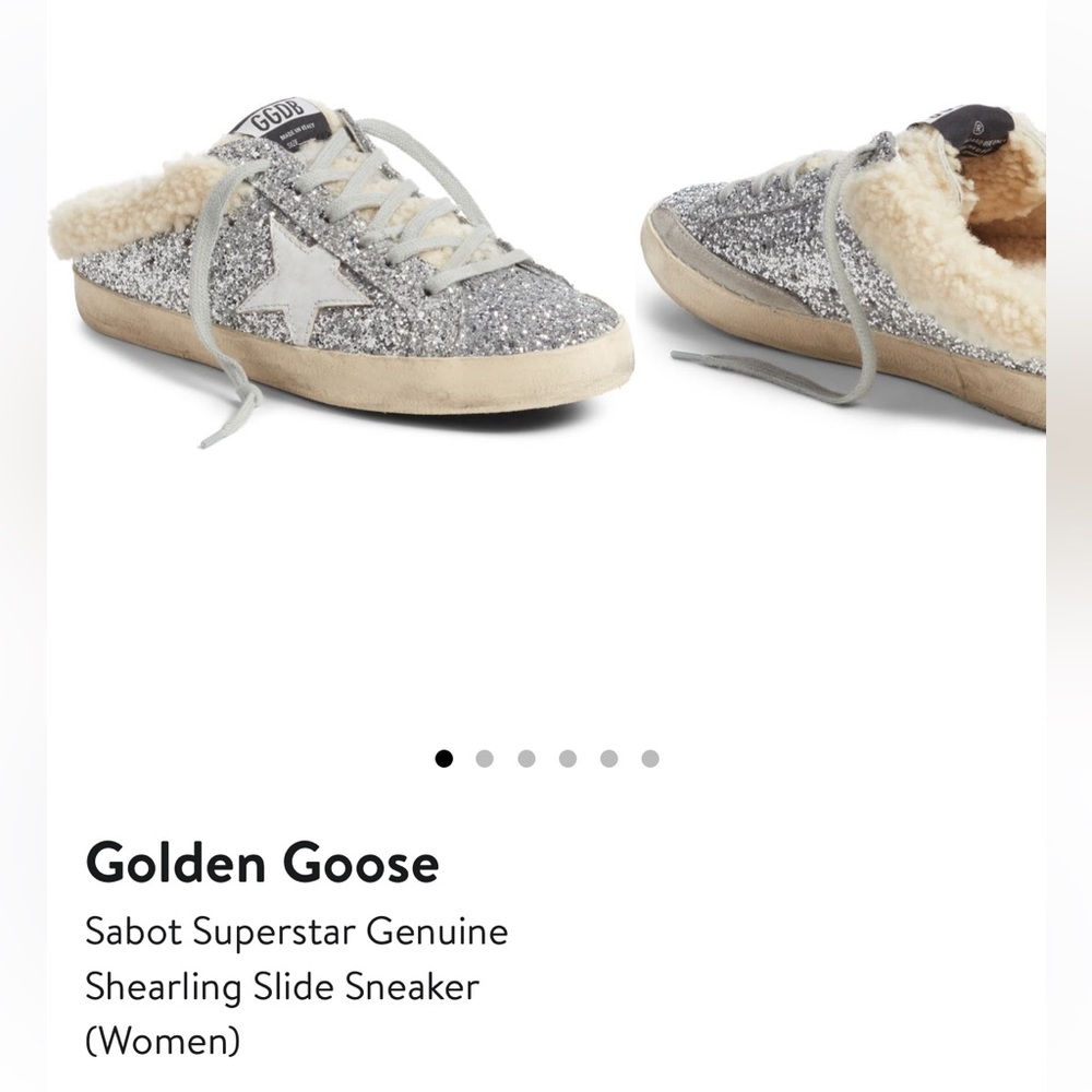 Golden Goose Glitter Shearling Slides